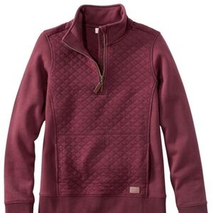 Ll Bean quilted quarters zip sweatshirt, EUC